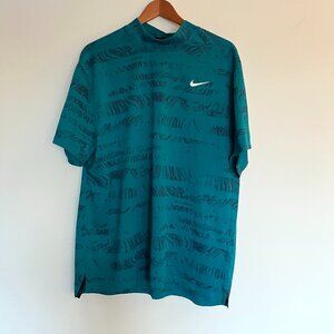 Nike Tiger Woods Collection Golf Shirt Men’s XL Dri-FIT Mock Neck Teal Green